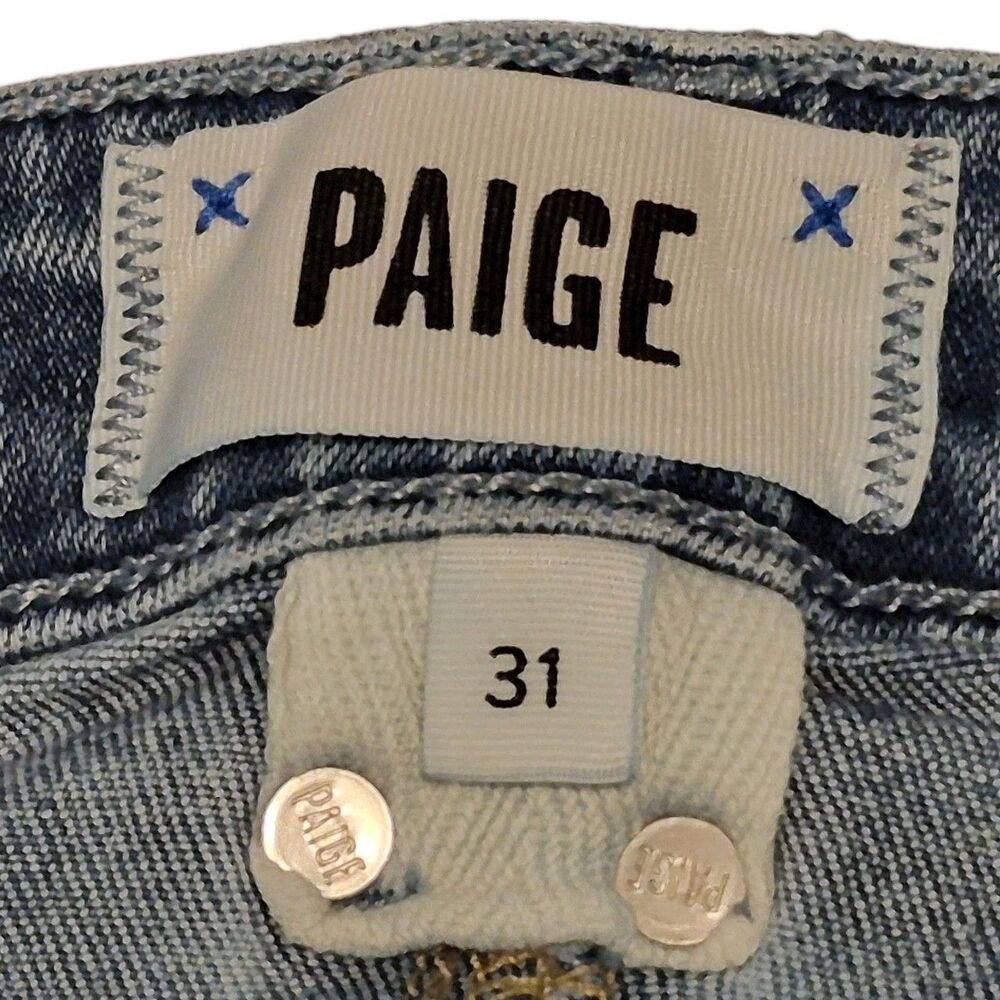 Paige Sabine Jeans Women Size 31 Wide Leg Flare Stretch Shea Distress (31x31.5) - Picture 5 of 7